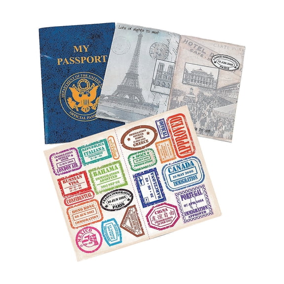 Passport Sticker Book - Stationery - 12 Pieces