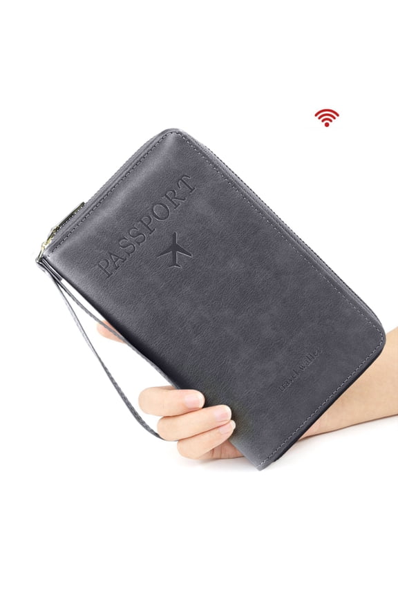 Passport Travel Wallet, Multi Functional RFID Blocking Passport Holder with Card Slots, Travel Holiday Wallet Cover Case for Women Men, Organizer for Documents