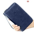 thumbnail image 1 of Passport Travel Wallet Organizer | RFID Blocking Leather Document Holder | Multi-Compartment Waterproof Case | Secure Zipper Closure | Fits Multiple Cards, Cash, Passports | 7.48x4.33x0.98 in | 1, 1 of 7