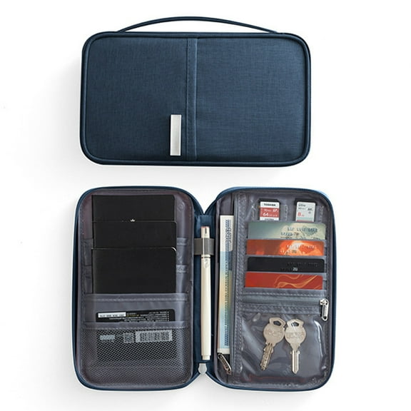 Passport Wallet,Card Covers For Debit Cards,Multi Functional Travel Passport Bag Card Bag Portable Travel Document Passport Bag,Passport Holder for Travel Essentials(Navy S 8.5in)