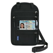 Passport Wallet Nylon Waterproof for Women Men RFID Blocking Holder Combo for Secure Travels - Black