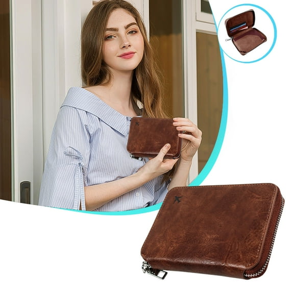 Passport Wallet1PC,5.91x4.25x1.06in,Blocking Travel Organizer with Zipper Closure Secure Document Holder for International Flights(Coffee)