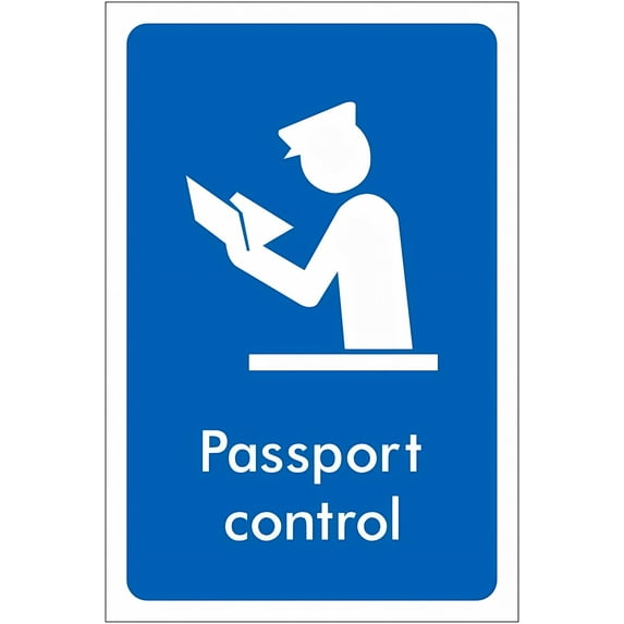 Passport control sign - General Information - 8"x12" Metal Tin Sign, Travel Theme Decor for Home Garage Man Cave Wall