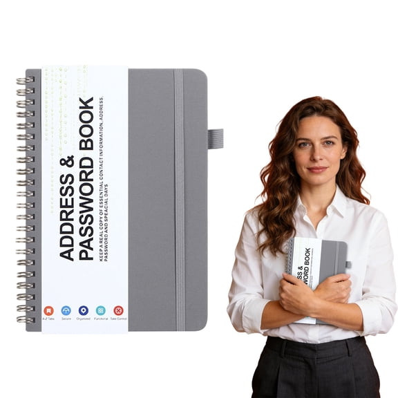 Password Address Book Coil Book Password Address Book Coil Book, B6 Password Organizer Notebook, Coil Bound Address Book, Secure Contact Information Planner