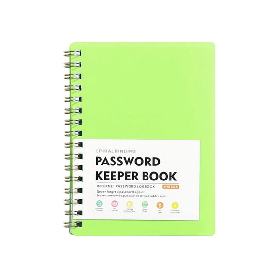 Password Book Address Log Book Alphabet Label A5 Size Portable for Personal Internet Address Password Storage Organization Under 10$, Mint Green