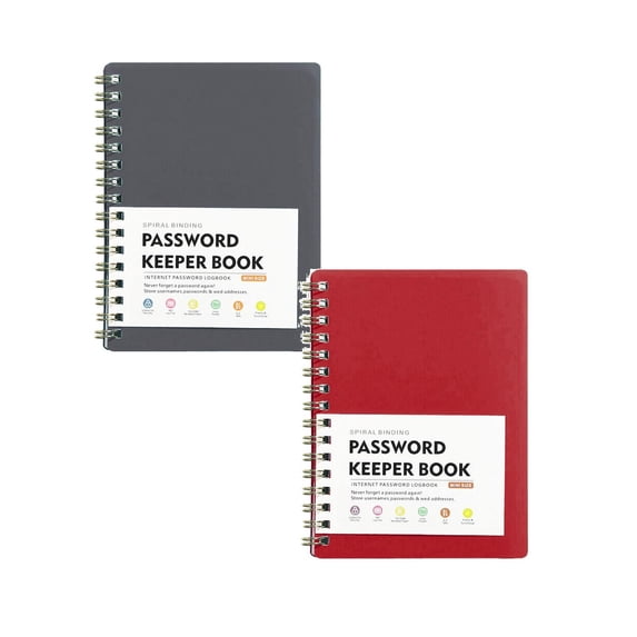 Password Book with Alphabetical Tabs, Hardcover Password Keeper, Password Notebook Organizer for Computer and Internet Address Website Login, Gifts for Home and Office 2PCS