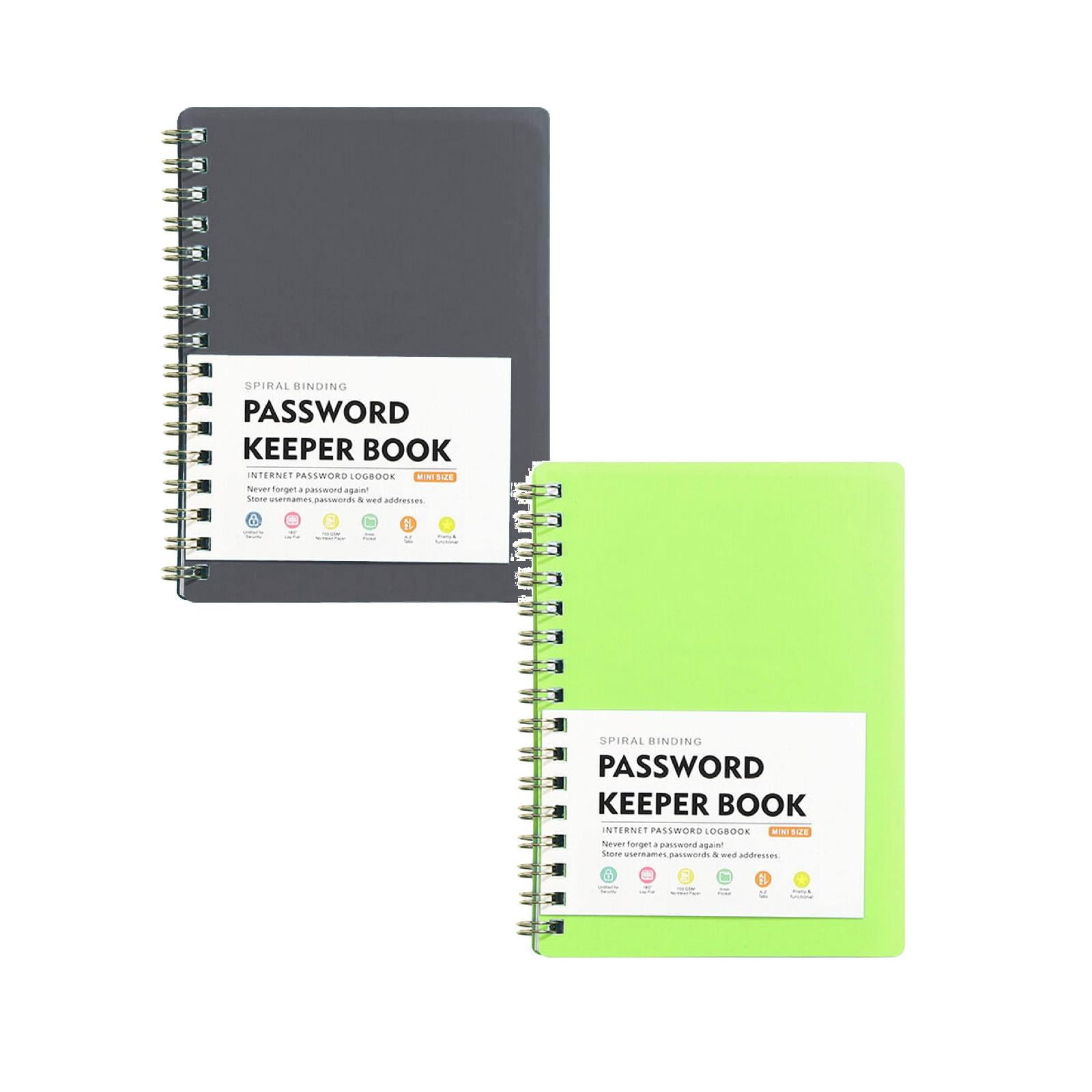 Password Book with Alphabetical Tabs, Hardcover Password Keeper, Password Notebook Organizer for Computer and Internet Address Website Login, Gifts for Home and Office 2PCS