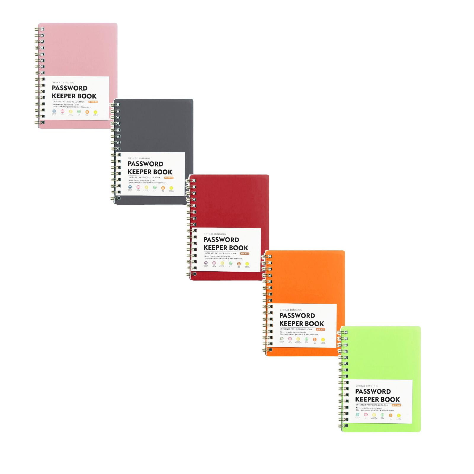 Password Book with Alphabetical Tabs, Hardcover Password Keeper, Password Notebook Organizer for Computer and Internet Address Website Login, Gifts for Home and Office 5PCS