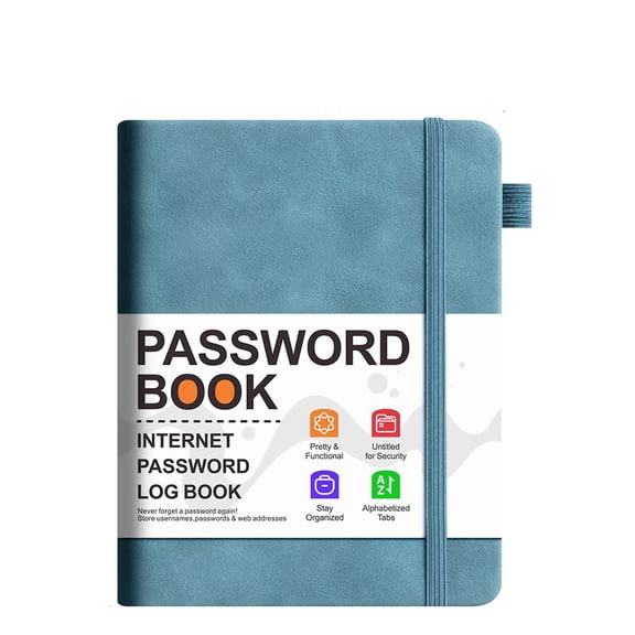 Password Book with Alphabetical Tabs for Seniors, Hardcover Password Organizer Notebook for Website Logins And Internet Addresses, Confidential Account Information Keeper with Coil Binding, Notebooks