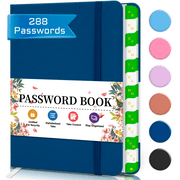 Password Book with Alphabetical tabs, Hardcover Small Password Books for Seniors, Internet Password Logbook Journal Website Address Login, Perfect Pocket Size Password Keeper – Dark Blue