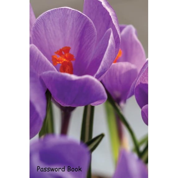 Password Book: Include Alphabetical Index with Blooming Violet Crocuses Paperback