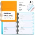 thumbnail image 1 of Password Book with Individual Alphabetical Tabs, 4.3"x5.7" Small Password Notebook, Spiral Password Keeper, Internet Address and Password Organizer, Password Logbook for Home Office, Sky Blue, 1 of 3