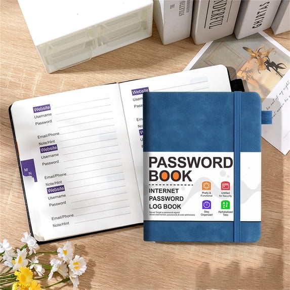 Password Book for Seniors – 4.72" x 6.1" Hardcover Password Keeper with Alphabetical Tabs, Internet Address Organizer Logbook, Easy-to-Read for Elderly