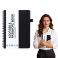 thumbnail image 1 of Password Book Spiral B6 Mini Internet Address & Password Organizer with Laminated Alphabetical Tabs – Small Password Keeper Journal – Hardcover, Pocket Size, 7.68"×5.59",1PC (Black), 1 of 9