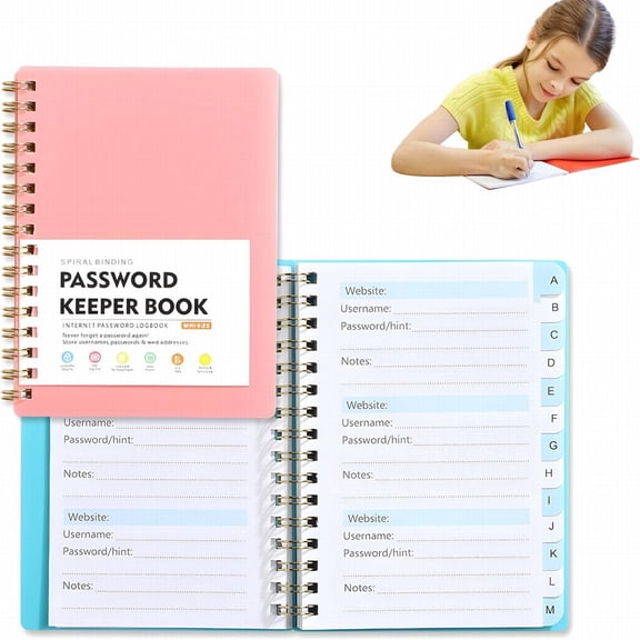 Adpan Password Book Log with Personal Alphabetical tabs Internet Address Password Organizer Holder,1PC,Pink