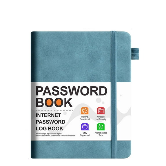 Password Book with Alphabetical Tabs, Hardcover Password Organizer - Internet Password Logbook for Seniors, Website Login & Password Keeper Notebook