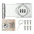 thumbnail image 1 of Password Hasp Locks, Cabinet Door Combination Lock, 90 Degree Barn Door Lock Latch for Cabinets, Barn Door, Silver, 1 of 6