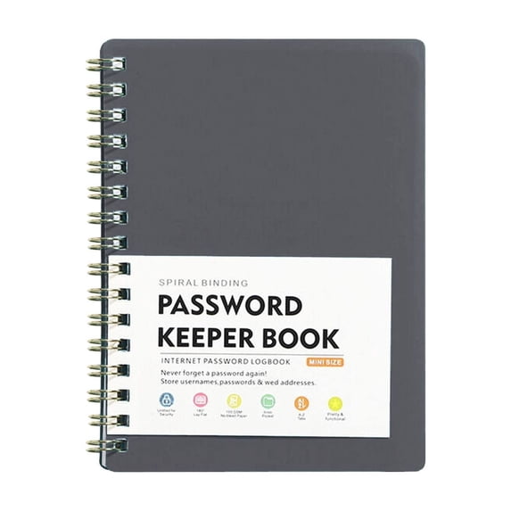 Password Keeper Book with A-Z Tabs, Spiral Password Organizer for Website Logins and Internet Access Blue Notebook for Seniors and Everyday Use, 1 Pcs, 5.7x4.25"