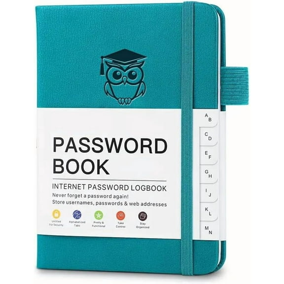 Password Keeper Book with Alphabetical Tabs，Small Password Books for Seniors, Password Notebook for Internet Website Address Log in Detail, Password Logbook to Help You Stay Organized