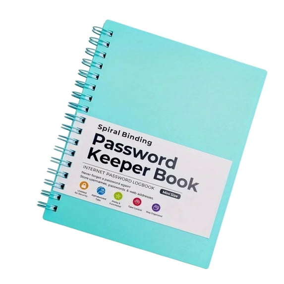 Password Keeper Book Portable Spirals Notebook Password Book with Alphabetical Tabs Office Supplies
