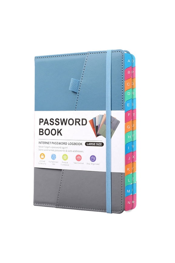 Password Keeper Book with Colorful Alphabetical Tabs and Two Bookmarks, for Seniors 8.4X5.9Inch, Internet Address B