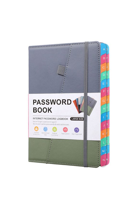 Password Keeper Book with Colorful Alphabetical Tabs and Two Bookmarks, for Seniors 8.4X5.9Inch, Internet Address C
