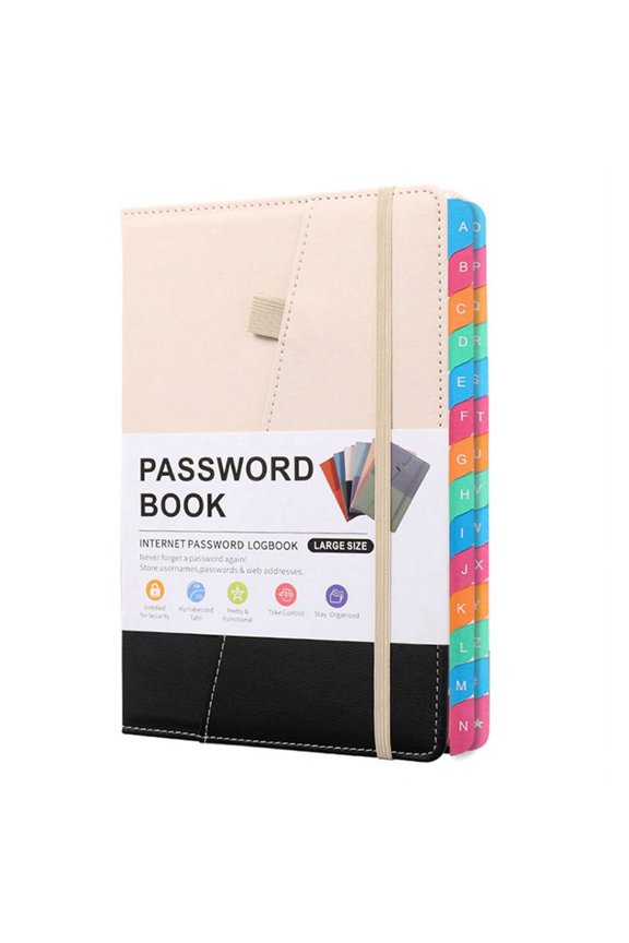 Password Keeper Book with Colorful Alphabetical Tabs and Two Bookmarks, for Seniors 8.4X5.9Inch, Internet Address F