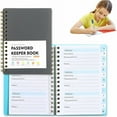 thumbnail image 1 of Password Keeper Notebook Coil Book Journal Notebook A6 MINI Size Spiral Password Keeper Book Internet(Grey), 1 of 5