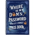 thumbnail image 1 of Password Keeper Spiral Notebook, A Compact Password Organizer Book, Portable Journal for Account Info, Practical Gag Gift for Men Women Teens Families Office Workers(blue-a), 1 of 9