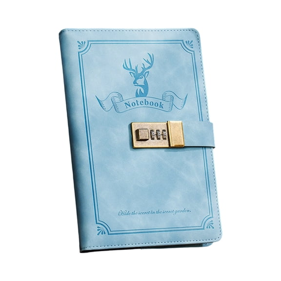 Password Lock Diary Notebook Hardcover PU Journal 200 Pages Lined Ribbon Bookmarks For Offices School Travel Daily Use