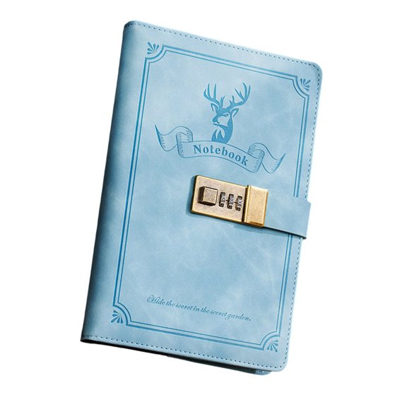 Password Lock Diary Notebook Hardcover PU Journal 200 Pages Lined Ribbon Bookmarks For Offices School Travel Daily Use