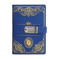 thumbnail image 1 of Password Lock Journal Notebook,3 Digit Combination Lock Embossed Secret Diary,Blue, 1 of 5