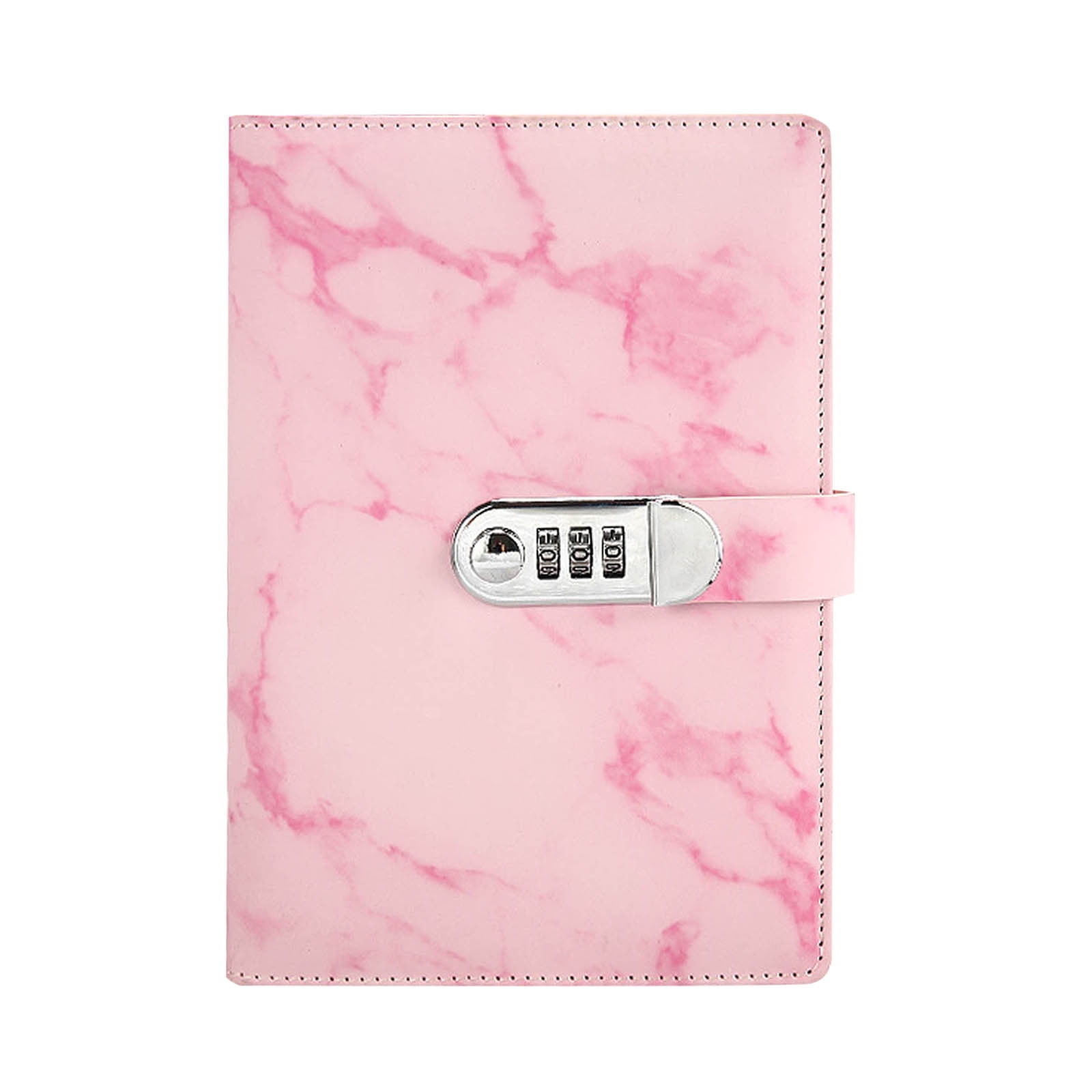Password Lock Journal Pu Leather Combination Lock Diary Digital Password Notebook Locking