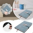 Password Notebook Paper Lockable Portable Book PU Diary Lock Journal Weekly Planner School