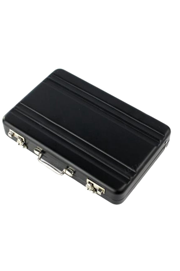 Password Protection Aluminum Mini Briefcase, Mini Holder Card Metal Name Business Bank Black Suitcase Card Case Box Card holder