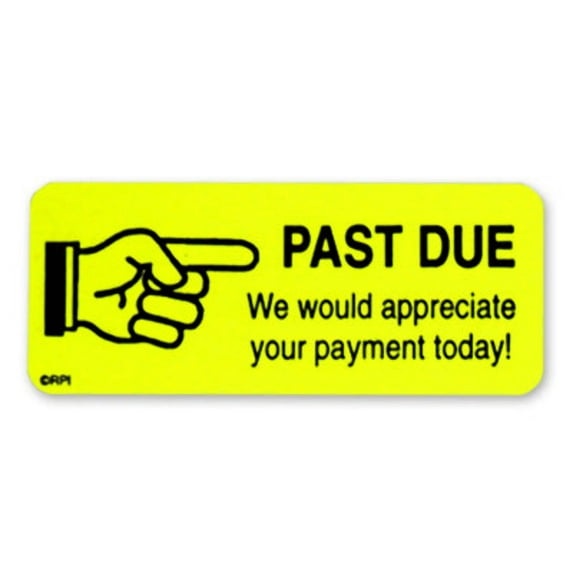 "Past Due Payment" Collection Labels - 1" x 2-1/4" - 250/Box