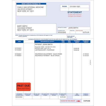 Past Due Payment Reminder Label, Fluorescent Red 1-1/2” x 7/8”, Permanent Adhesive, 250 Stickers/Box,