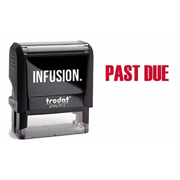 Past Due Self-Inking Stock Rubber Stamp (3/4" x 1-7/8") - Red Ink