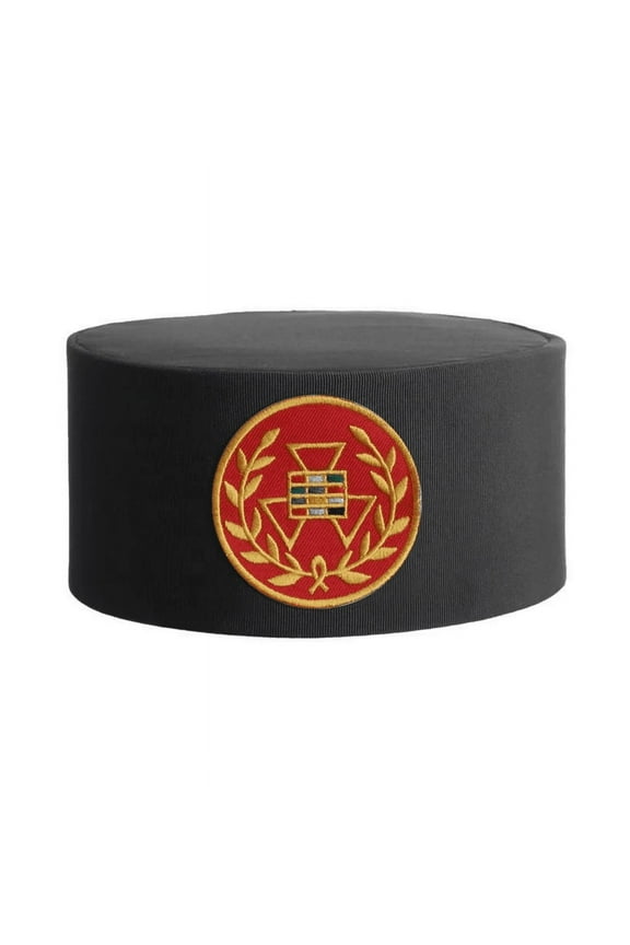 Past Grand High Priest Royal Arch Masonic Chapter Crown Cap - Gold & Red With Wreath