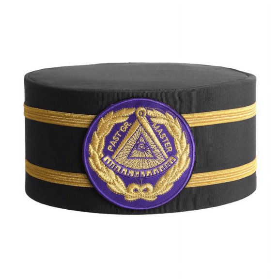 Past Grand Master Blue Lodge Crown Cap - Purple Patch with Double Braid