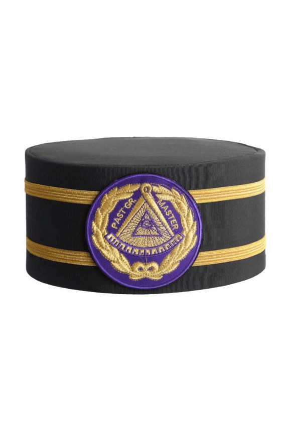 Past Grand Master Blue Lodge Crown Cap - Purple Patch with Double Braid