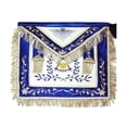 thumbnail image 1 of Past Master Blue Lodge California Regulation Apron – Blue Silk, Masonic Regalia with Adjustable Belt, 1 of 5