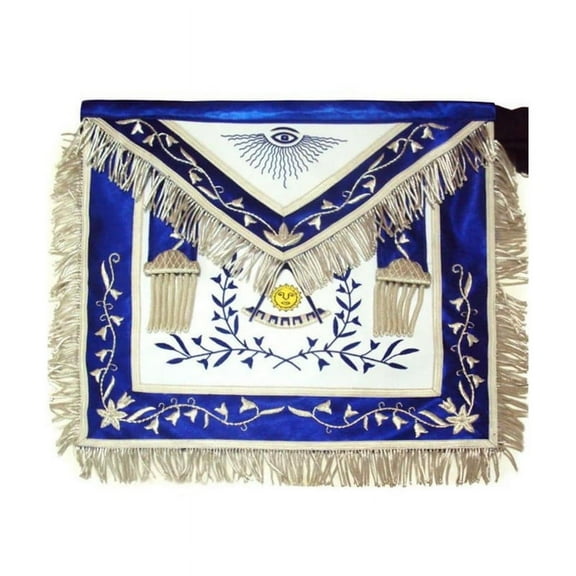 Past Master Blue Lodge California Regulation Apron – Blue Silk, Masonic Regalia with Adjustable Belt