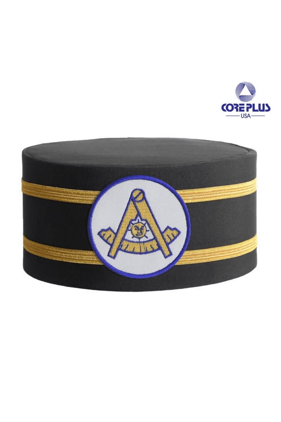 Past Master Blue Lodge California Regulation Crown Cap - White Patch & Double Braid