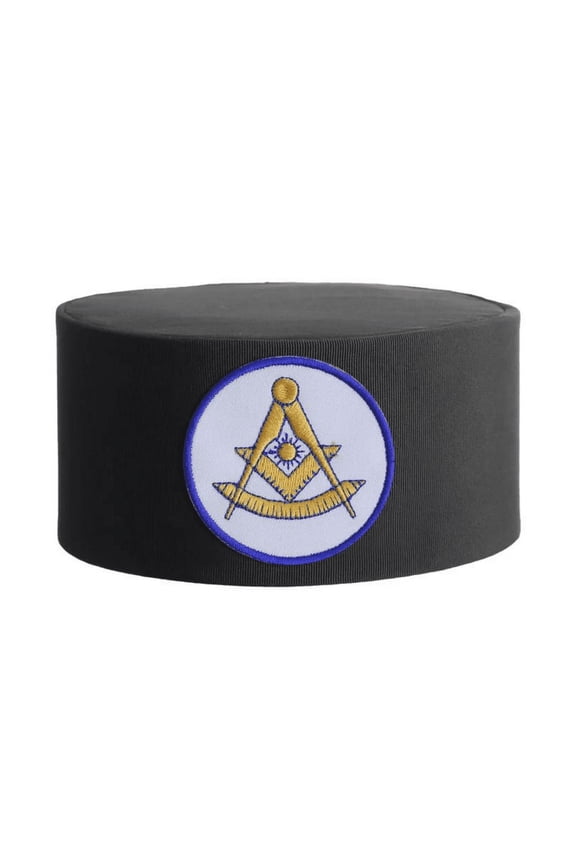 Past Master Blue Lodge California Regulation Crown Cap - White Patch With Gold Emblem