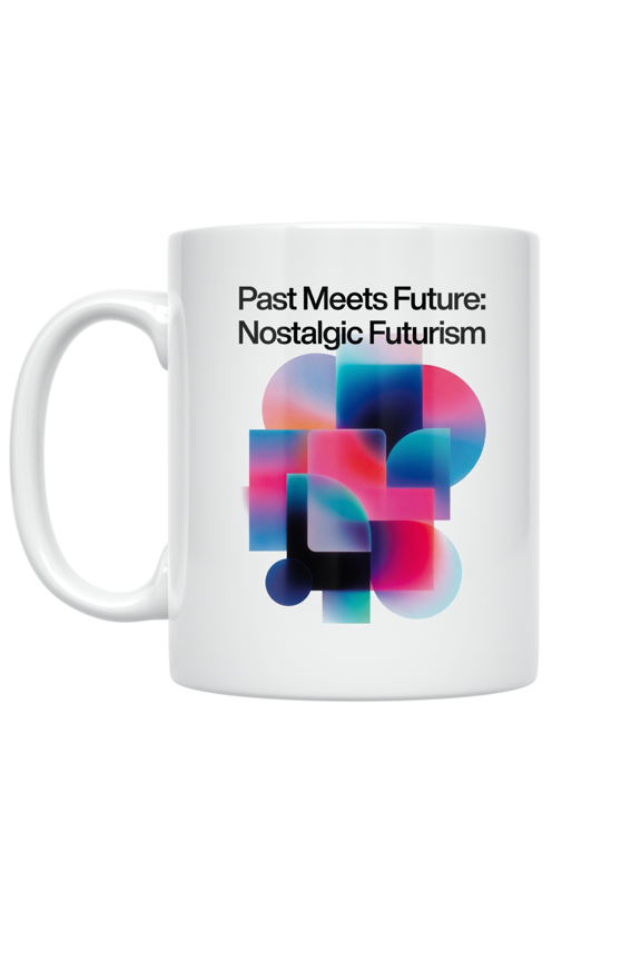 Past Meets Future Nostalgic Futurism Design - Retro Aesthetic Enthusiast - 11 oz Ceramic Coffee Mug