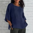 thumbnail image 1 of Past Orders Linen Shirts Women Half Sleeve Summer Tops Trendy Crewneck Loose Fit Casual Tee Shirts Vacation Beach Shirts Going Out Outfits Past Orders Delivered To This Address Purchases / History, 1 of 5