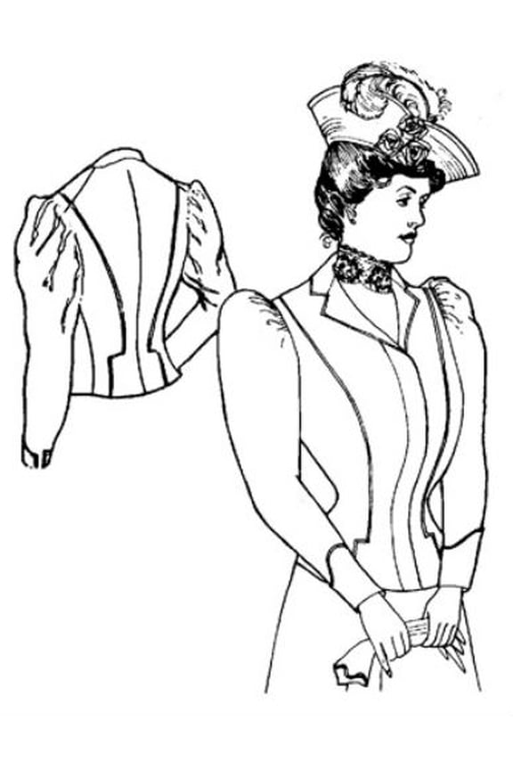 Past Pattern #113 Circa 1899 -1910 Spectator Jacket Ladies Tailored Coat Sewing Pattern (pastpattern113size14)