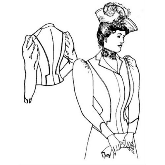 Past Pattern #113 Circa 1899 -1910 Spectator Jacket Ladies Tailored Coat Sewing Pattern (pastpattern113size16)