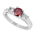 thumbnail image 1 of Womens January Birthstone Ring Red Cubic Zirconia 316L Stainless Steel Band Fantasy Forge Jewelry, 1 of 3